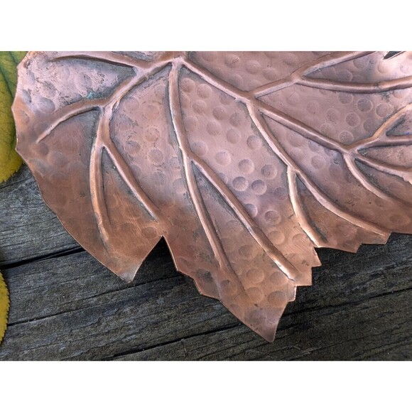 Vintage Copper Tray Candle Holder, Farmhouse Rustic Decor - Picture 4 of 8